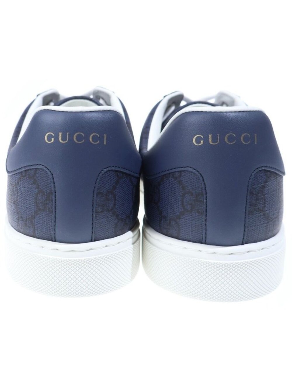 ★SOLD★ Gucci Ace Web Stripe GG Supreme Sneakers Navy - Picture 3 of 6